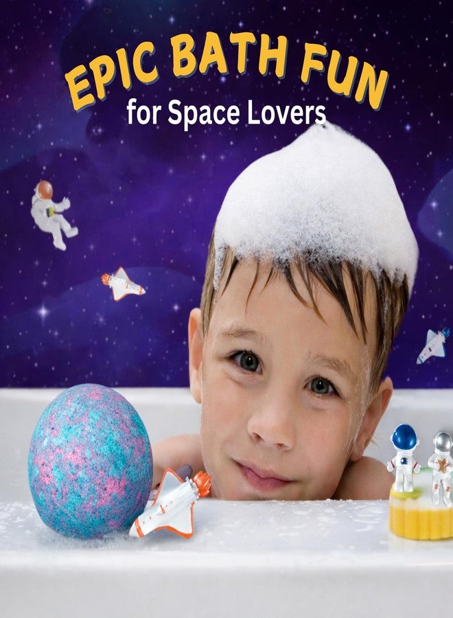 EvolutionUSA 6 Space Bath Bombs for Boys & Girls - Planet Bath Bombs Toy Inside, Organic Childrens Bathbomb Set, Cosmic Bath Fizzers, Kid Bath Bomb Gift for Valentines, Birthday, Christmas, Easter - Image 2