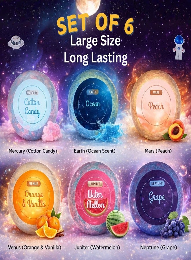 EvolutionUSA 6 Space Bath Bombs for Boys & Girls - Planet Bath Bombs Toy Inside, Organic Childrens Bathbomb Set, Cosmic Bath Fizzers, Kid Bath Bomb Gift for Valentines, Birthday, Christmas, Easter - Image 3