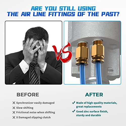 Foruly for 13 15 18 Eaton Fuller Transmissions Air Line Kit 4 New 12 532 Air Lines with 4 Air Line Shift Knobs New Pushin Fittings for Changing from Shift Knob to Transmission Air Shift Valve - Image 3