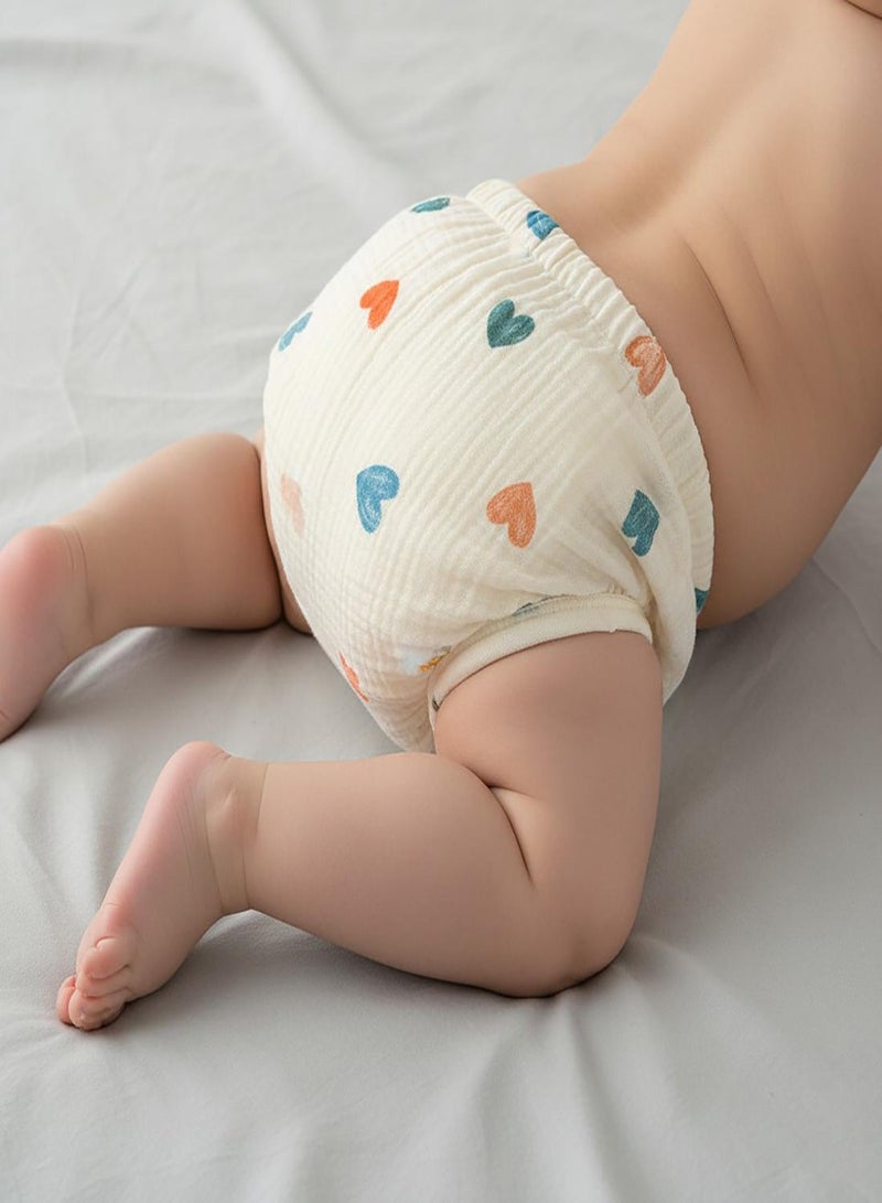 babyqlo Muslin Rainbow Heart Potty Training Pants Set of 3 - Image 3