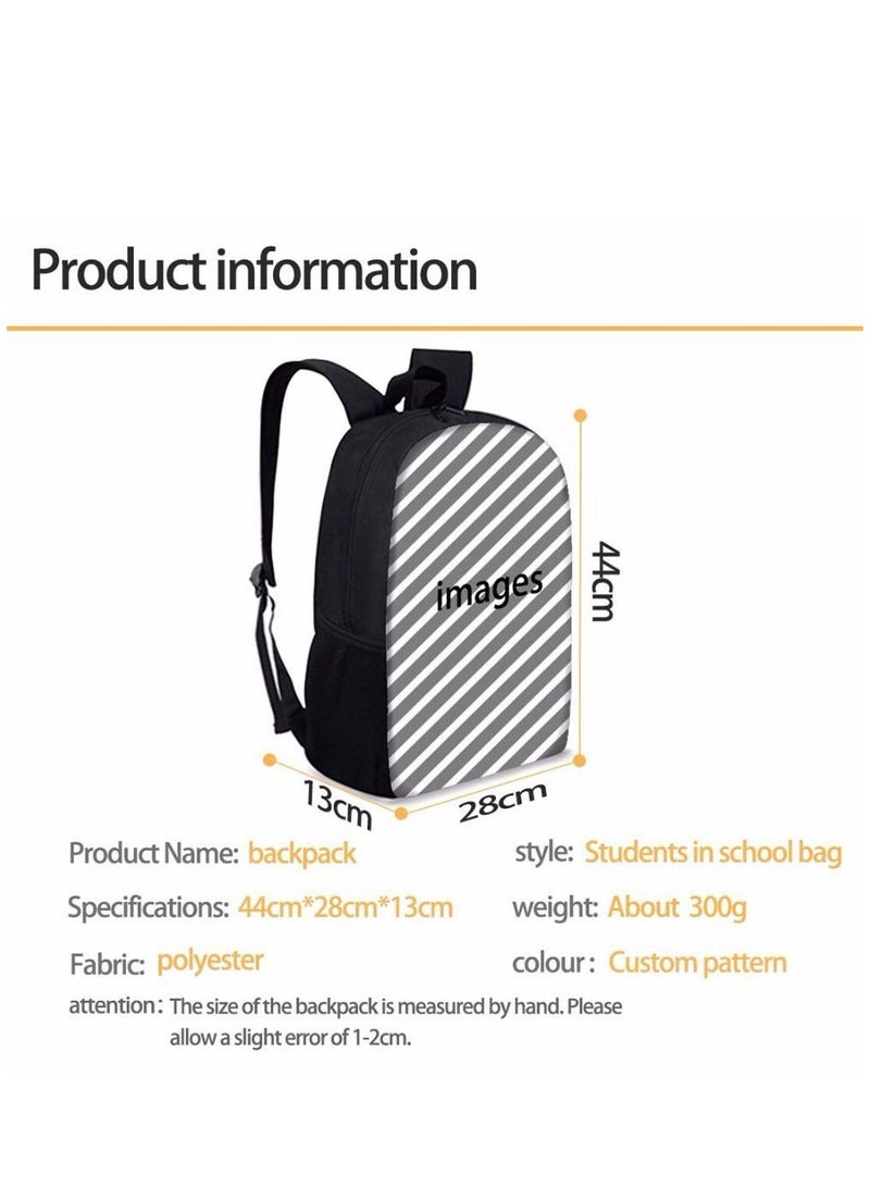 Y&D مجموعة حقيبة ظهر غداء معزولة بطباعة ثلاثية الأبعاد مكونة من 3 قطع متعدد الألوان - Image 3