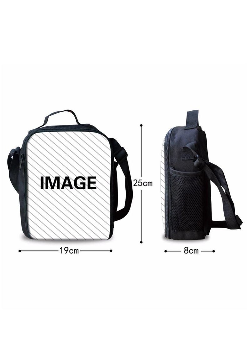 Y&D مجموعة حقيبة ظهر غداء معزولة بطباعة ثلاثية الأبعاد مكونة من 3 قطع متعدد الألوان - Image 4