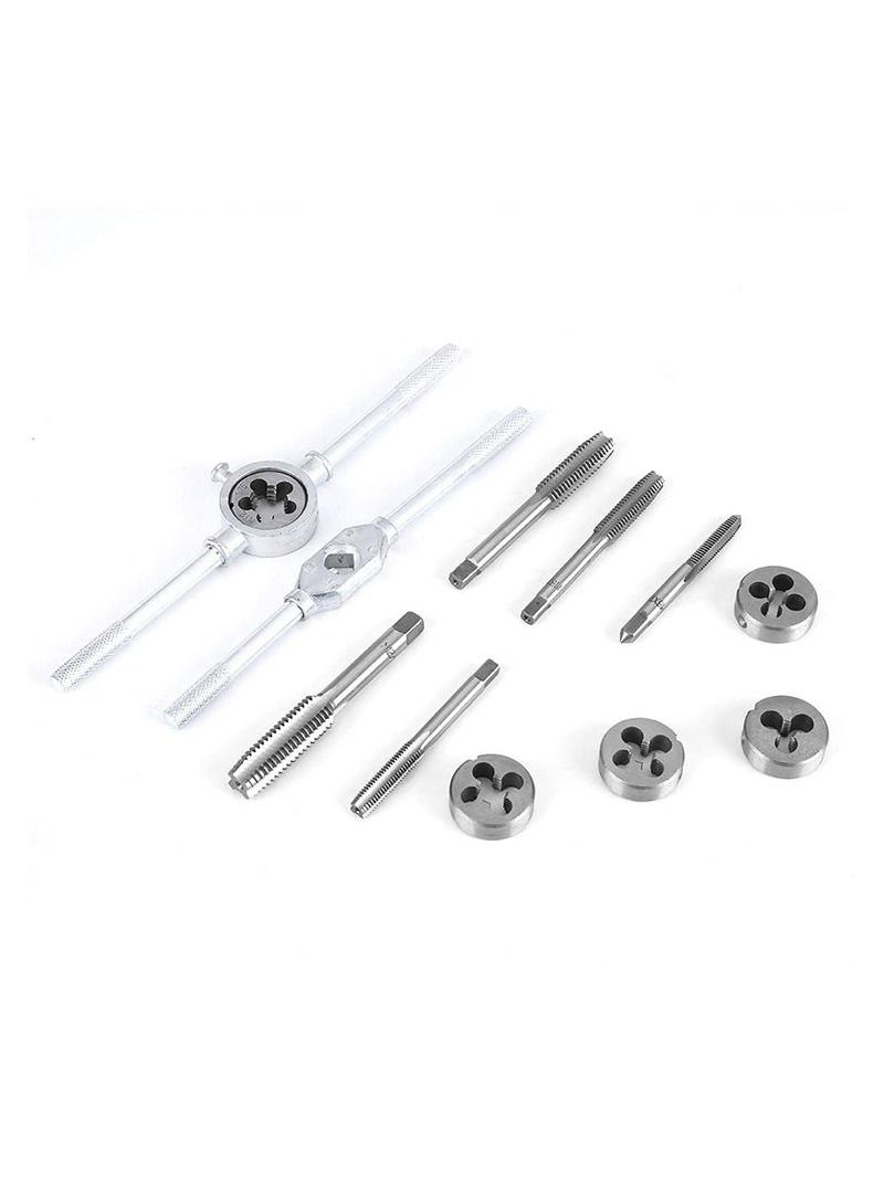 12 Pcs Tap And Die Set Metric Wrench Cut Hand Threading Tool Metric Tapping Wrench Set Tap and Die Set - Image 5