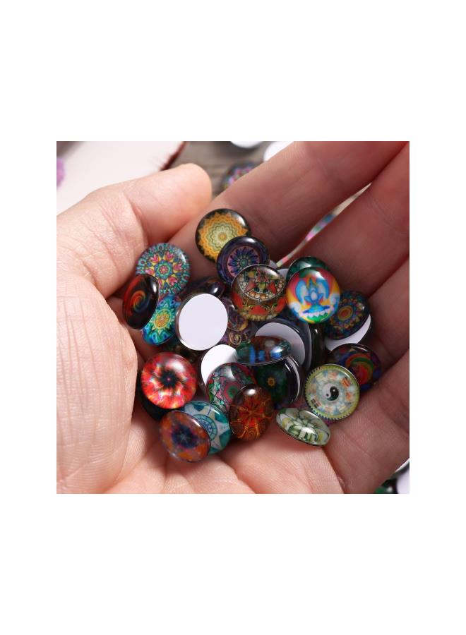 klarako Mixed Mosaic Tiles Round Glass Mosaic Craft Tiles for Crafts 200pcs 14mm - Image 3