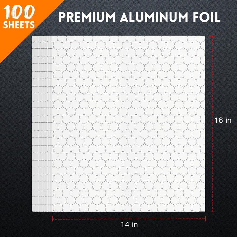 EcoDispose Pre-Cut Insulated Foil Sandwich Wrap Sheets Grease-Resistant for Hot Food (14" x 16",100 PCS) - Image 2