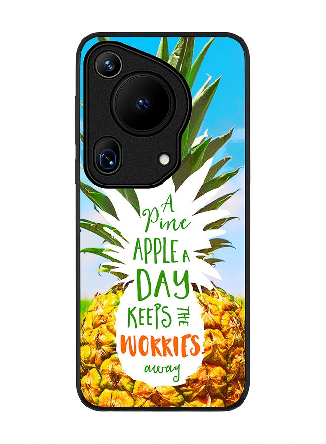 Stylizedd Rugged Black edge case for Huawei Pura 70 Ultra, Slim fit Soft Case Flexible Rubber Edges Anti Drop TPU Gel Thin Cover -  Pineapple A Day - Image 1
