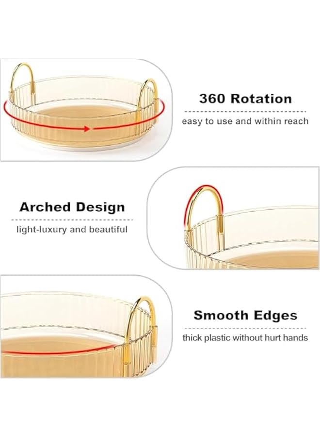 HOOKOR 360 Rotating Makeup Organizer for Vanity, Bathroom Countertop Organizer Spinning Perfume Organizer, High-Capacity Cosmetic and Skincare Dresser Make Up Holder Rack (Amber, 1 Tier) - Image 5