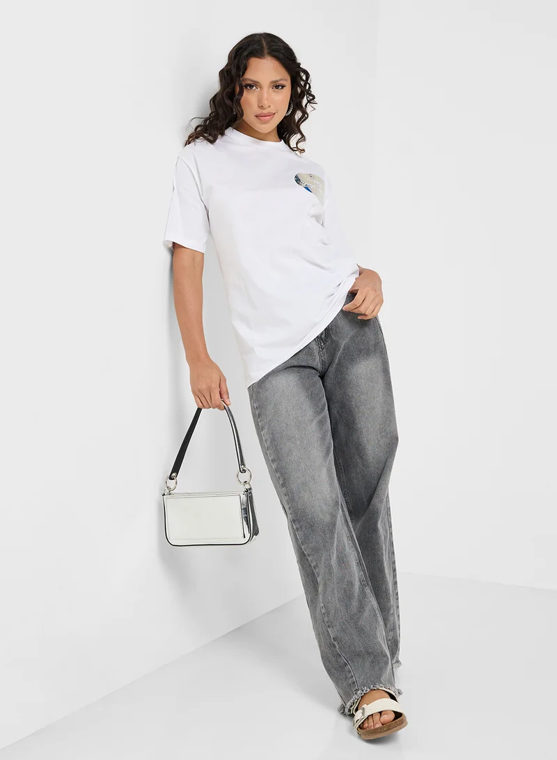 Ginger Oversized Tee With Drop Shoulder
