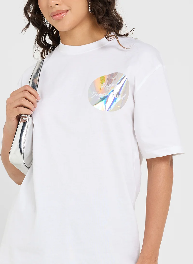 Ginger Oversized Tee With Drop Shoulder