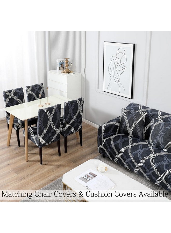 HOKIPO 95% Polyester, 5% Spandex Stretchable Elastic Couch Cover 1 Seater (Ar-4093-D18, Grey) - Image 5