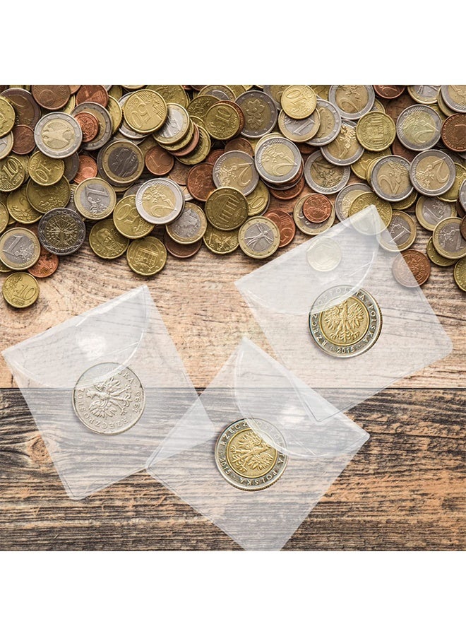 20 قطعة من أغطية حماية العملات المعدنية مقاس 2.5 × 2.5 بوصة، أغطية بجيب واحد قابلة للطي للعملات المعدنية القابلة للتحصيل، أغطية بلاستيكية شفافة لتنظيم الأشياء الصغيرة وتخزين المجوهرات، لوازم هواة الجمع - Image 5