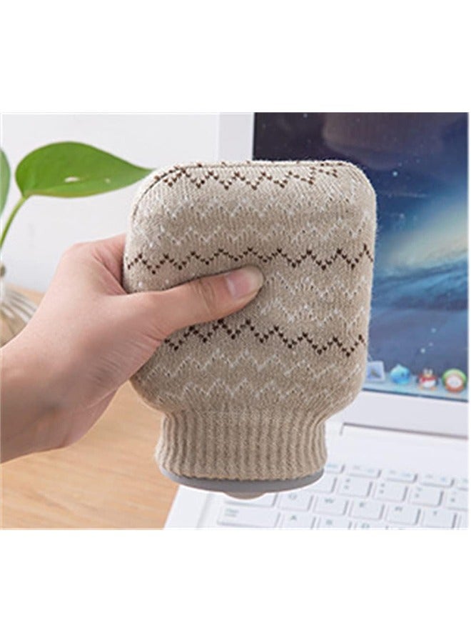 إسكدنيا كيس ماء ساخن مع غطاء متماسك ، زجاجة تسخين كيس ماء ساخن مملوء بالماء كيس ماء دافئ رمادي فاتح 10.3x16 سم - Image 3