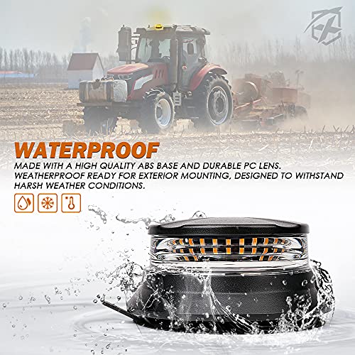 Xprite LED Rotating Beacon Light, 4.5Inch Super Bright Forklift Strobe Lights w/Magnetic Base for 12-24V Construction Truck Patrol Car Tractor Golf Carts-Amber - Image 3