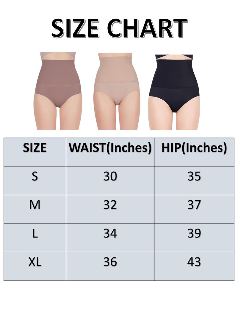 PLUMBURY Seamless High Waist Tummy Tucker| Body Shaper| Slimming Panties for Women Panties Slimming, Brown, Size M - Image 4