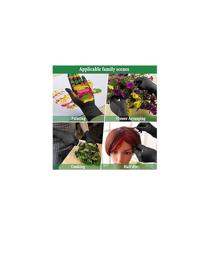 100-Piece Vinyl Gloves Powder Free Black Large size - Image 2