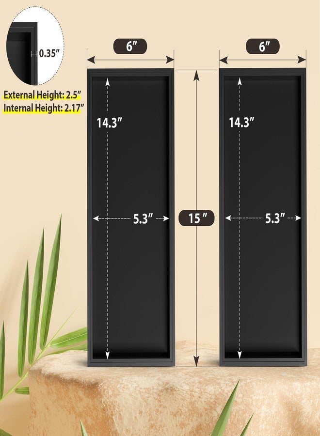 Greatseas Black Toilet Paper Storage, Bamboo Toilet Tank Tray for Bathroom Organizers and Storage, Deep Toilet Tank Basket Topper Stackable Box Wood Vanity Tray for Counter Decor, 15" x 6" x 2.5" - Image 2