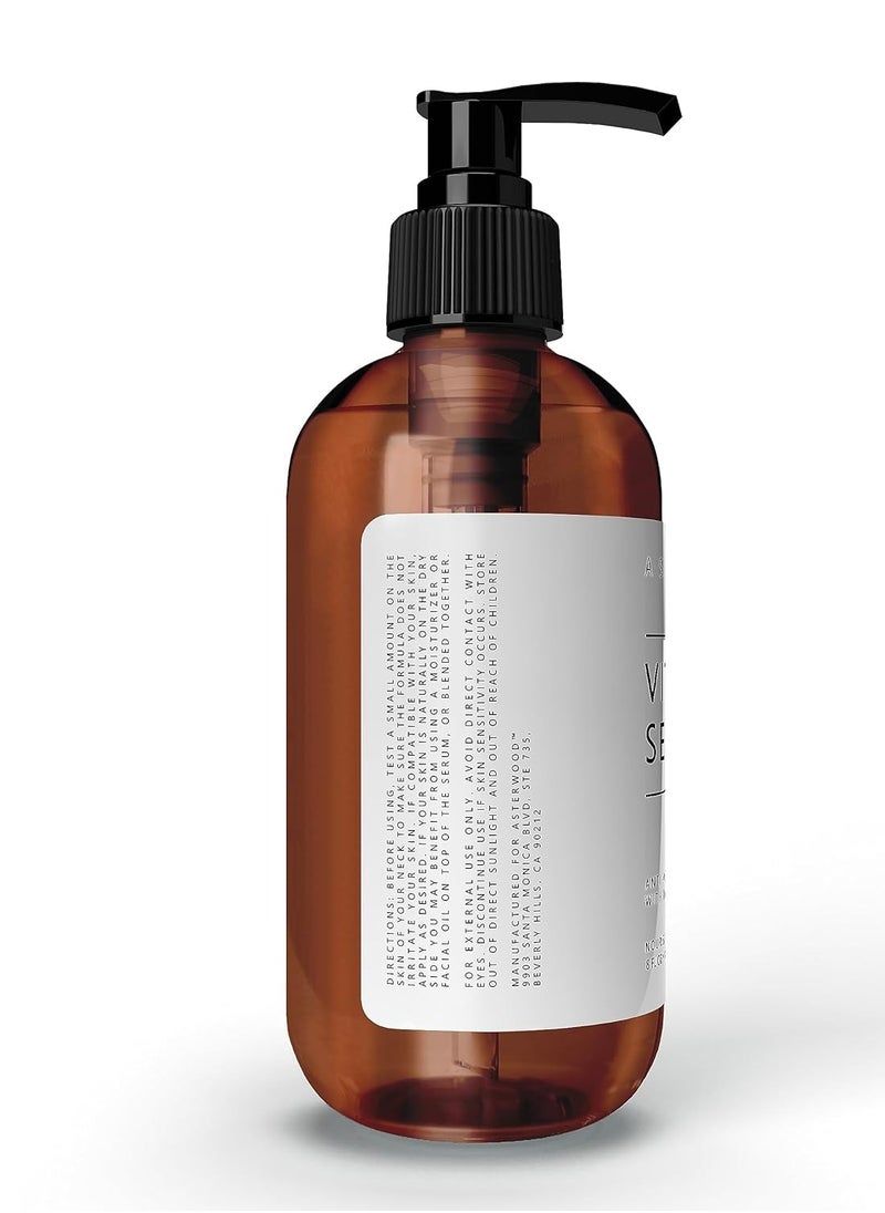 Asterwood Naturals - Asterwood Naturals Face Serum Vitamin C with Hyaluronic Acid, Anti Aging, Anti Wrinkle, Vitamin C Serum for Face Dark Spots, Eye Serum, Facial Skin Care Products, Classic Formula Pump Bottle (8 oz) - Image 1