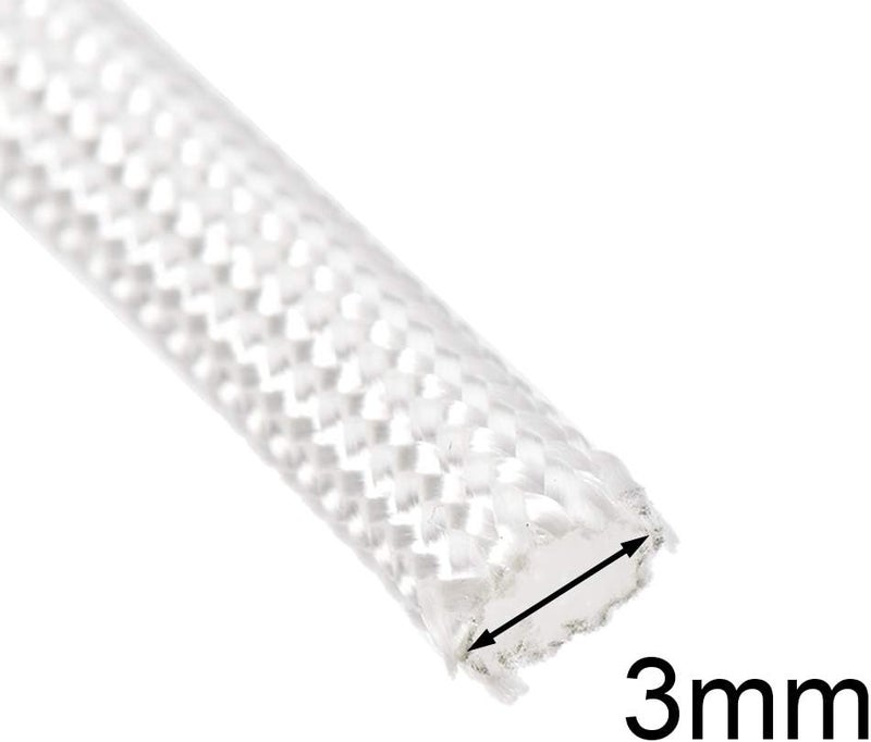 يو إكس سيل واقي كابلات العزل، غلاف من الألياف الزجاجية عالي الحرارة 33 قدمًا - 3 مم، أبيض - Image 3