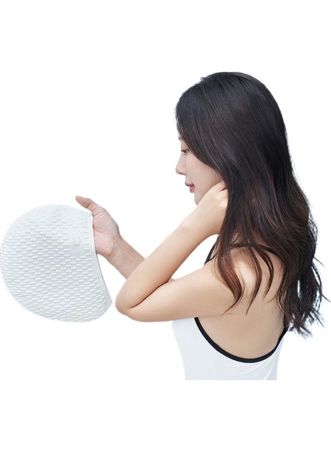 JD.com Jingzao Silicone Swim Cap For Women With Long Hair, Concave Non-Slip Particles Swimming Cap For Men And Women, Bubble Cap, Cloud White - Image 2