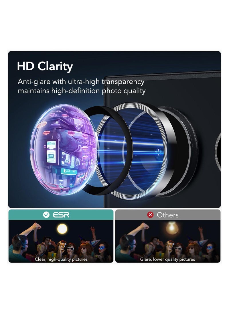 Raxoom Samsung Galaxy S24 Ultra Camera Lens Protector, Individual Lens Protectors, Scratch-Resistant Ultra-Thin Tempered Glass with Aluminum Edging, Galaxy S24 Ultra Case Friendly, 1 Set, Black - Image 3