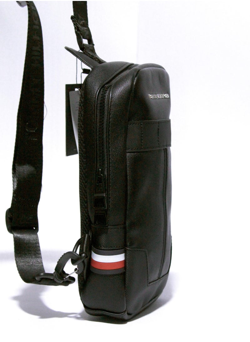 Tommy Hilfiger Plus Tommy Hilfiger Black Sling Bag with Logo and Stripe Detail  - Image 3