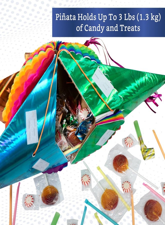 FIESTA WRAPS Mexican Piñata (Medium 26 in) - Rainbow Pinata - Authentic Handmade Foldable Large Pinata for Birthday Party - Piñatas para Cumpleaños - Fiesta Piniata - Cinco de Mayo Pinatas - Image 4