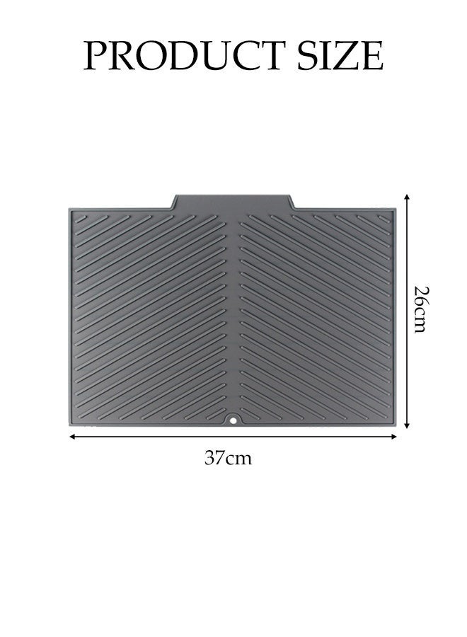 DUNISO Silicone Dish Drying Mat,Square Draining Mat,Anti Slip Coffee Mat,Sink Draining Board Mat,Sink Liner, Cutting Board Pad,Suitable for Kitchen Sink Countertop Water Drainage (Grey) - Image 2