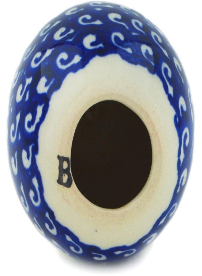 Polmedia Polish Pottery Egg Figurine - Spring Flowers Pattern Handmade in Boleslawiec Poland by Ceramika Bona + Certificate of Authenticity - Image 4