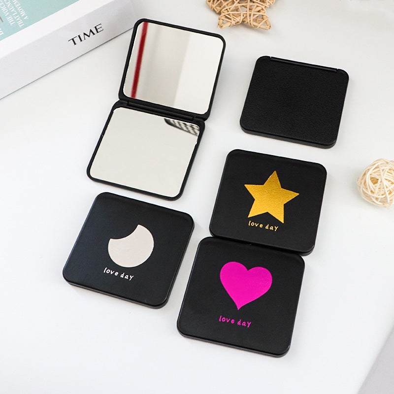 Portable Mirror Student Mini Portable Double-Sided Folding Handheld Makeup Mirror Cute Small Mirror Pocket Makeup Mirror - Image 2