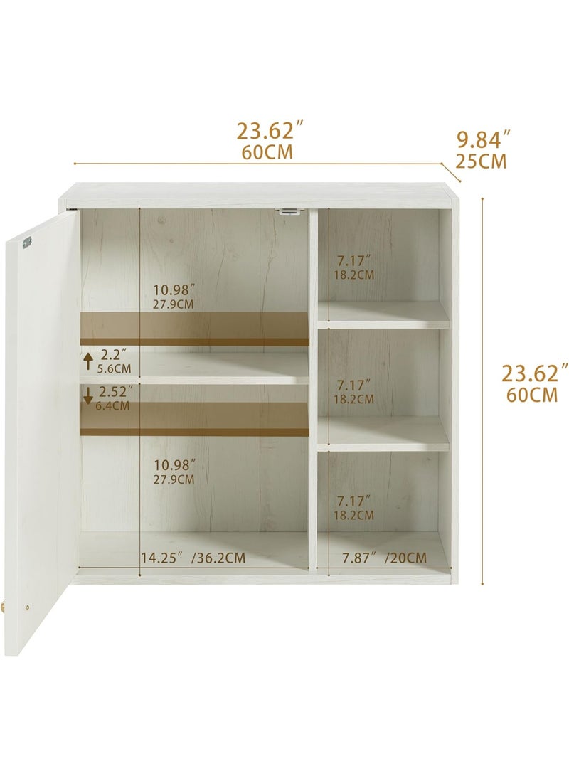 شوغوري خزانة حائط للحمام، خزانة حائط صغيرة فوق المرحاض مع باب ورف قابل للتعديل، خزانة أدوية ريفية للمطبخ، المرآب، غرفة المعيشة، غرفة الغسيل - Image 3