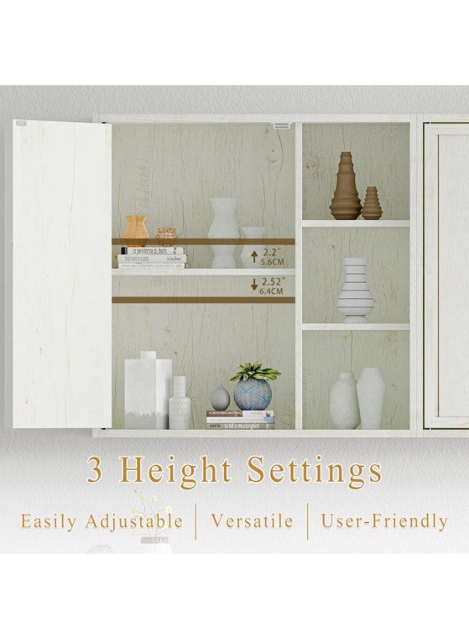 شوغوري خزانة حائط للحمام، خزانة حائط صغيرة فوق المرحاض مع باب ورف قابل للتعديل، خزانة أدوية ريفية للمطبخ، المرآب، غرفة المعيشة، غرفة الغسيل - Image 4