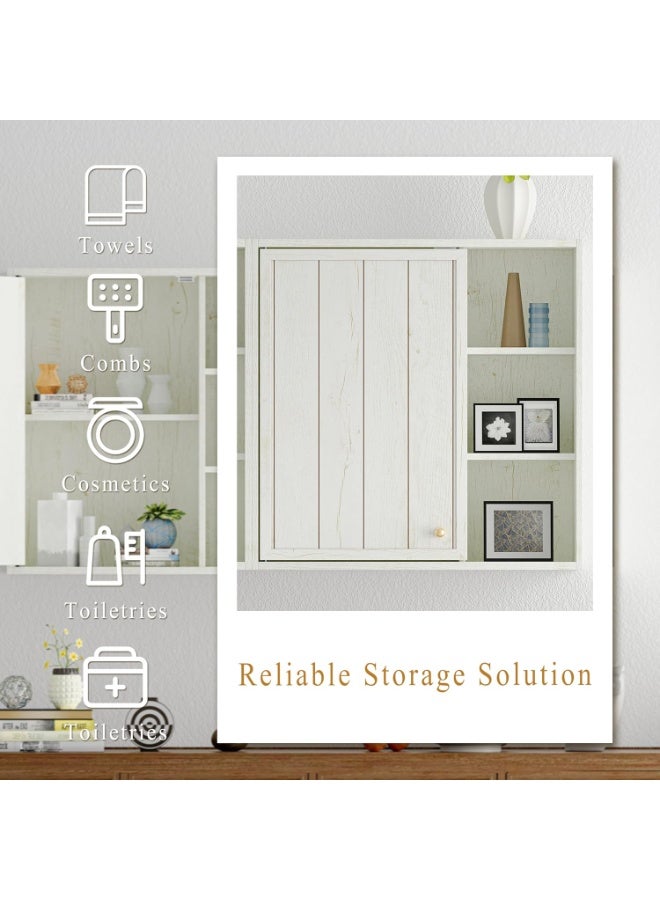 شوغوري خزانة حائط للحمام، خزانة حائط صغيرة فوق المرحاض مع باب ورف قابل للتعديل، خزانة أدوية ريفية للمطبخ، المرآب، غرفة المعيشة، غرفة الغسيل - Image 5