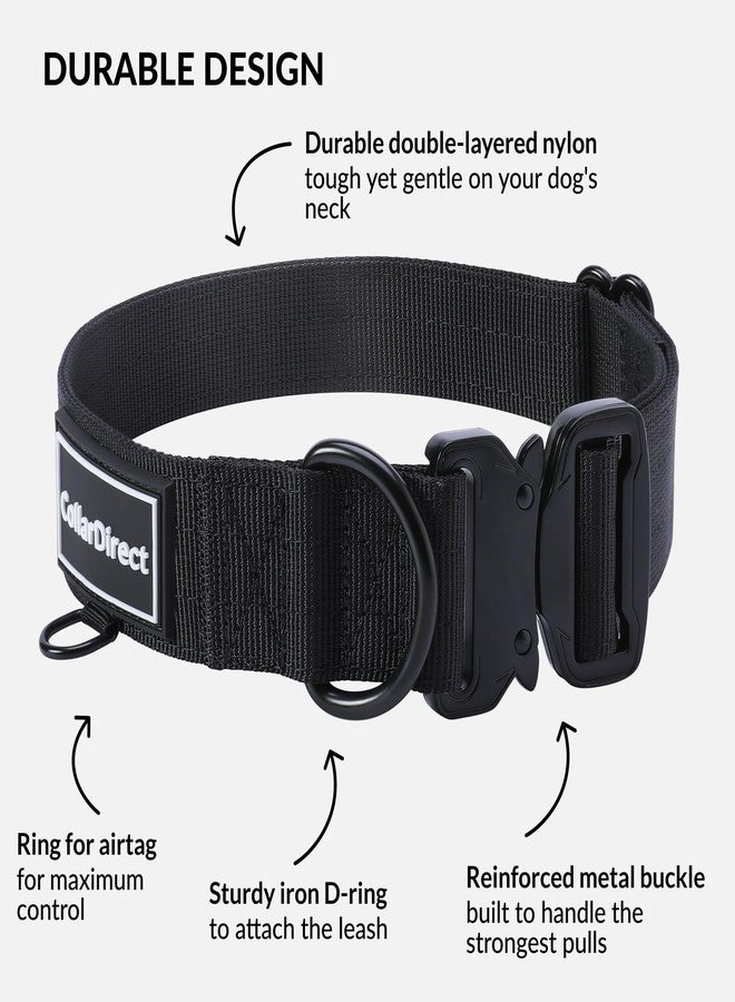 CollarDirect Heavy Duty Dog Collar for Large or Medium Dogs, Adjustable Strong Dog Collar for Active Dogs, Double-Layered Nylon (Black, 14-20) - Image 3