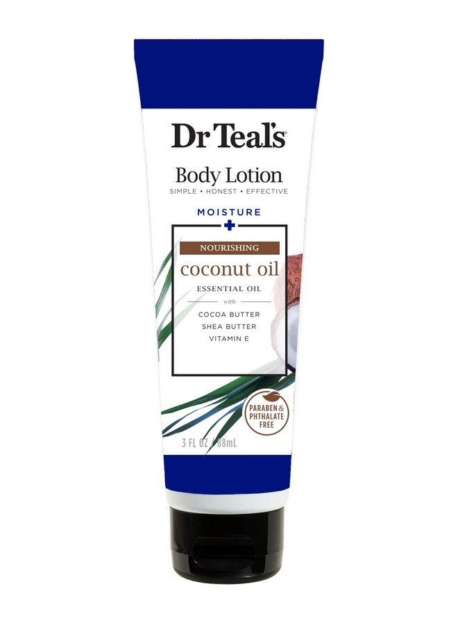Dr Teal's Body Lotion Travel Size 3Fl Oz Moisture + Nourishing Coconut Oil + Vitamin E - Image 2
