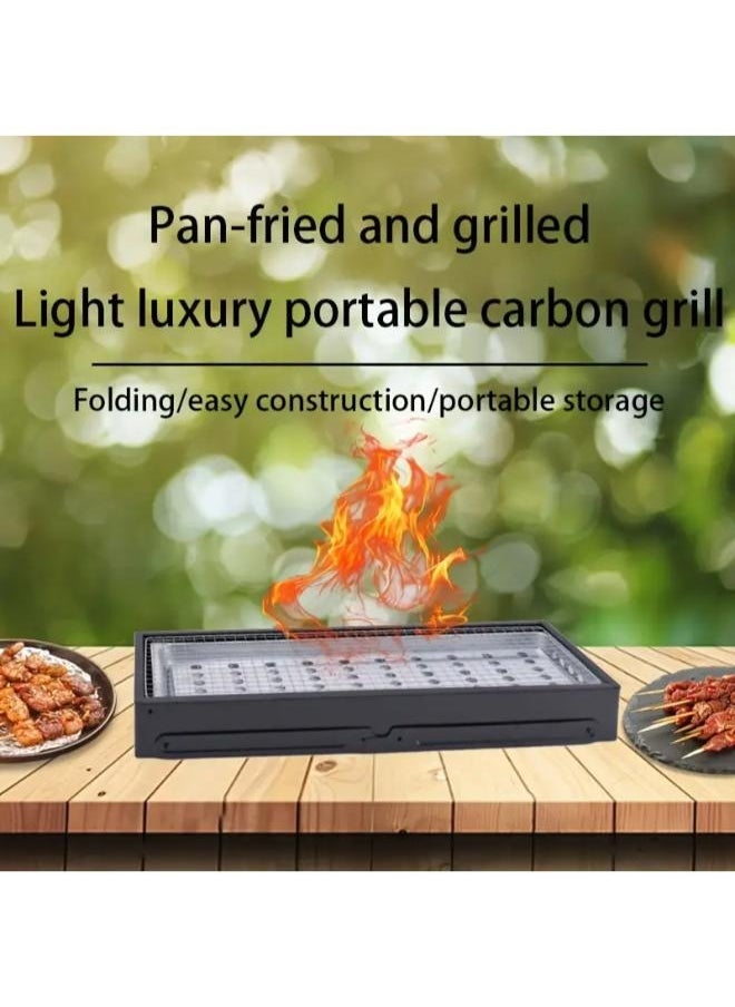Portable Barbecue Grill Multifunction Smokeless Folding Charcoal Grill for Camping Hiking Picnics Traveling for Indoor and Outdoor