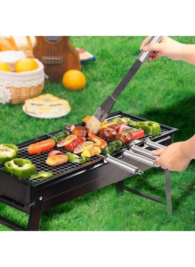 Portable Barbecue Grill Multifunction Smokeless Folding Charcoal Grill for Camping Hiking Picnics Traveling for Indoor and Outdoor