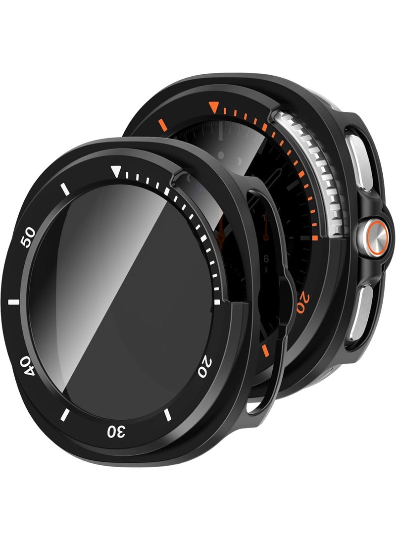 SYOSI Privacy Case Compatible with Galaxy Watch 8 Classic 46mm, Anti Spy Screen Protector with Tempered Glass Film and Hard PC Bumper Cover for Daily Use and Display Protection, 2 PK - Image 1