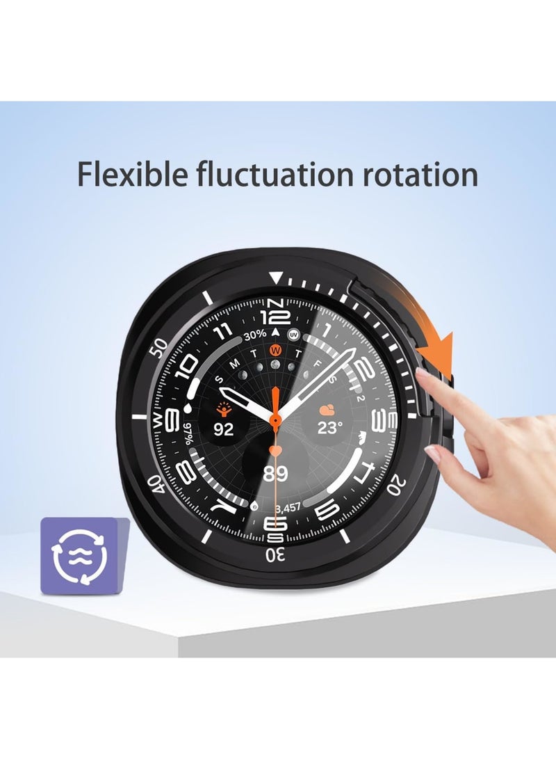 SYOSI Privacy Case Compatible with Galaxy Watch 8 Classic 46mm, Anti Spy Screen Protector with Tempered Glass Film and Hard PC Bumper Cover for Daily Use and Display Protection, 2 PK - Image 2