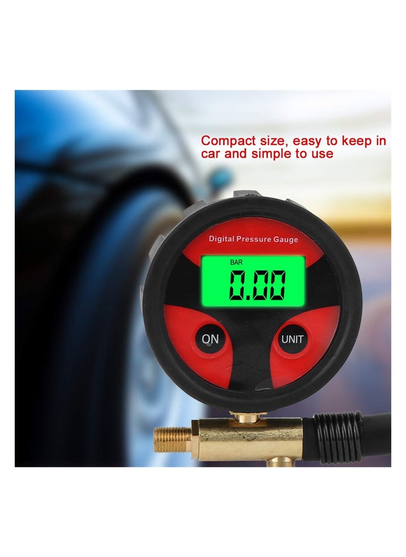 KASTWAVE - Digital Tyre Pressure Gauge, Car Multi-Fonction LCD Digital Tyre Air Pressure Inflator Gauge Meter Tester, Digital Tyre Air Pressure Gauge LCD Manometer for Car Truck Motorcycle - Image 1