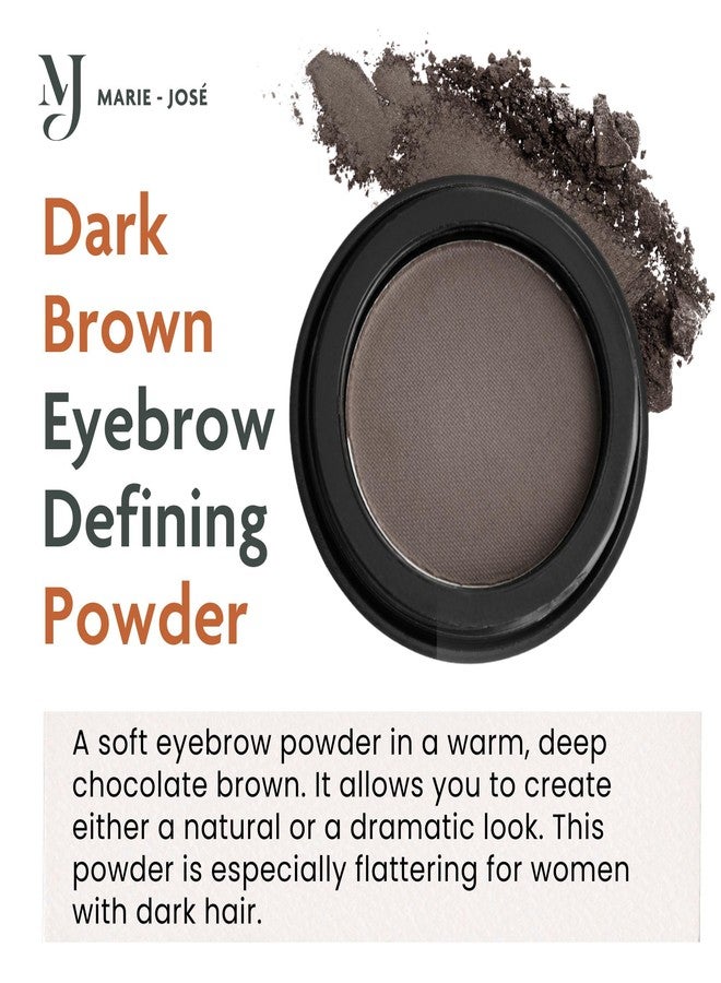 Marie-José & Co Dark Brown Eyebrow Powder - Long-Lasting, Waterproof, Smudge-Proof Brow Powder for Natural, Defined Brows - Vegan & Cruelty-Free Eyebrow Makeup by Marie-José - Made in USA - Image 4