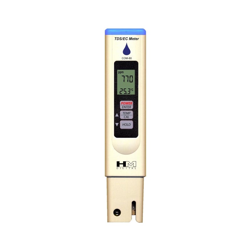 HM Digital COM-80 Electrical Conductivity (EC) and Total Dissolved Solids Hydro Tester, 0-5000 ppm TDS Range, 1 ppm Resolution, 2% Readout Accuracy - Image 3