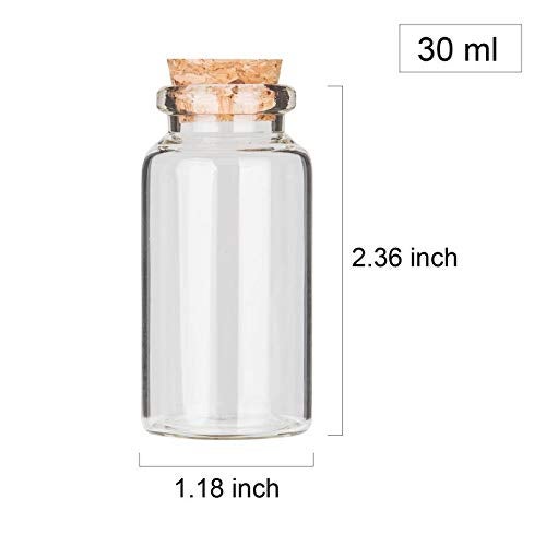 Brajttt 30ml Potion Bottles,64PCS Small Glass Bottles with Cork, DIY Decoration Tiny bottles with Cork, Spell Jars, Storage Container for Art Crafts for Wedding Party Supplies - Image 2
