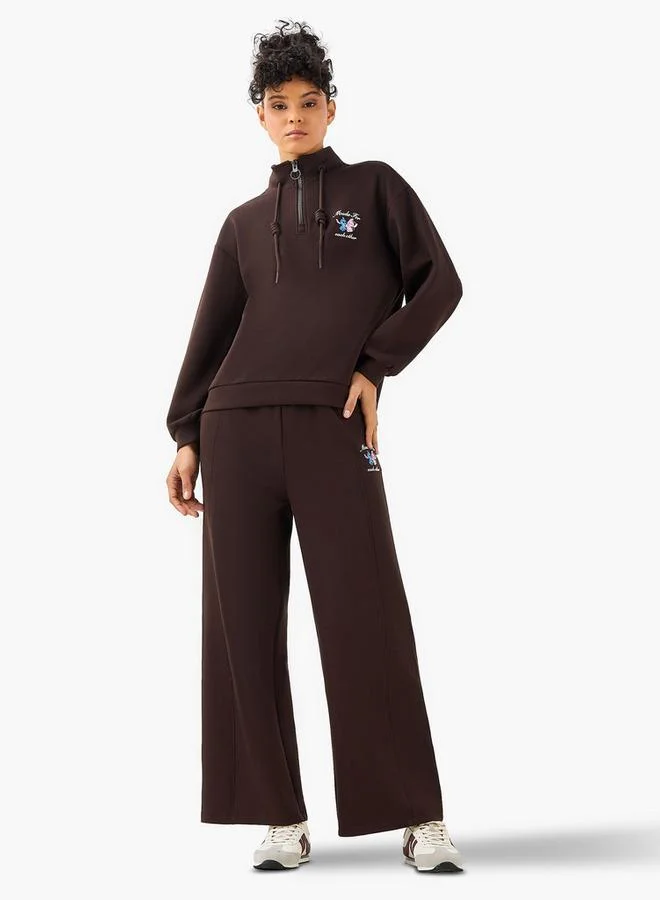 SP Characters Half Zip Sweatshirt with Lilo and Stitch Print