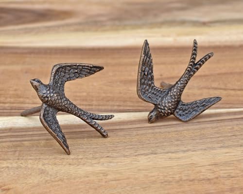 BROOK AND BIRCH Antique Brass Bird Drawer Knob Metal Animal Cabinet Dresser Knob Pull Nursery Cupboard Wardrobe Knobs Handles Set of 4 - Image 3