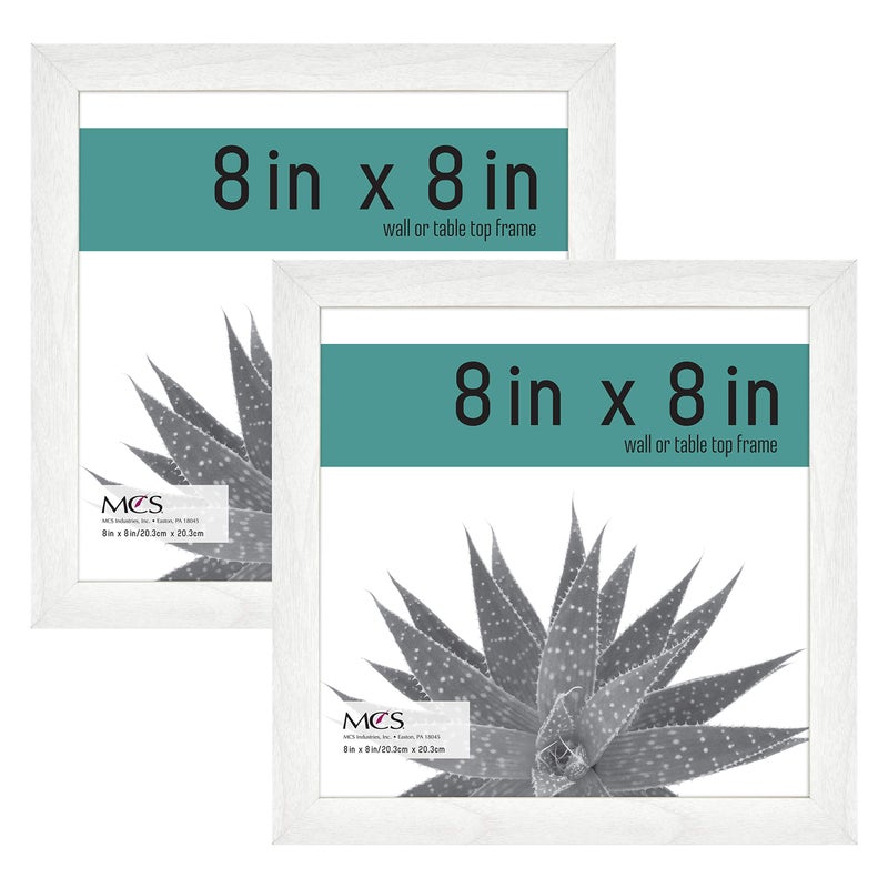 MCS Gallery Essential Picture Frames Photo Gallery Wall Frame Set White Woodgrain 8 x 8 Inch 2Pack