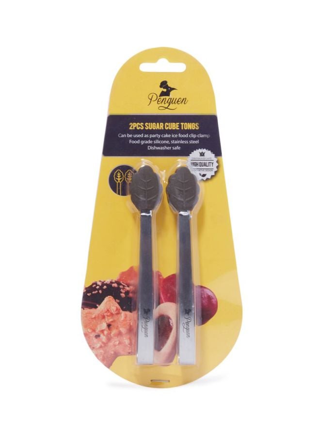 Penguen Silver Leaf Shape Sugar Tong Set 2-Piece for Coffee Tea Serving Daily Use Home Kitchen - Image 3