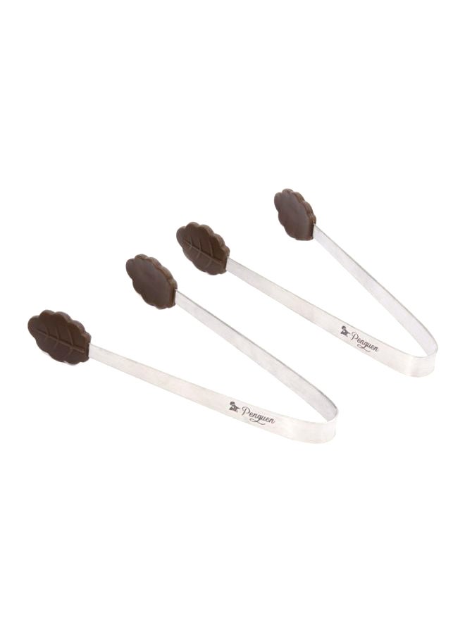 Penguen Silver Leaf Shape Sugar Tong Set 2-Piece for Coffee Tea Serving Daily Use Home Kitchen - Image 1