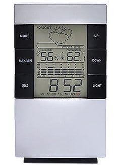 Digital Alarm Clock, Desk Clock with Large LCD Display, Multifunction Electronic Clock with Temperature Date Display , Smart Alarm Clock for Bedroom or Living Room