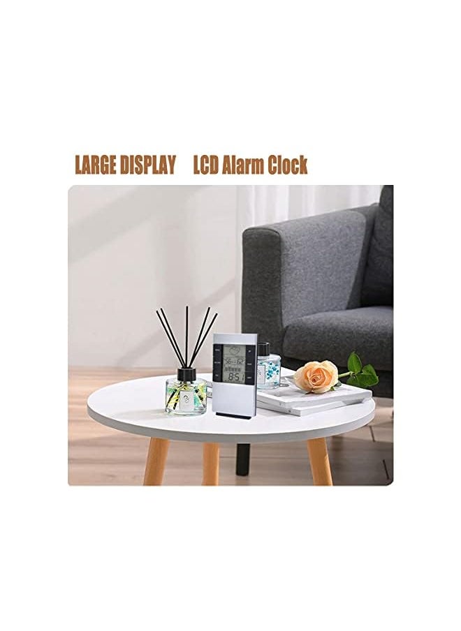 SUCITY - Digital Alarm Clock, Desk Clock with Large LCD Display, Multifunction Electronic Clock with Temperature Date Display , Smart Alarm Clock for Bedroom or Living Room - Image 1
