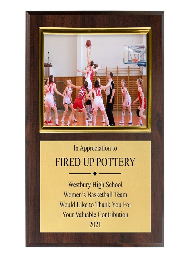PlaqueMaker Sponsor, Thank You, Appreciation Or Dedication Photo Plaque - Includes 4 x 6" Photo Frame, Gold Metal and Your Personal Text - Image 4